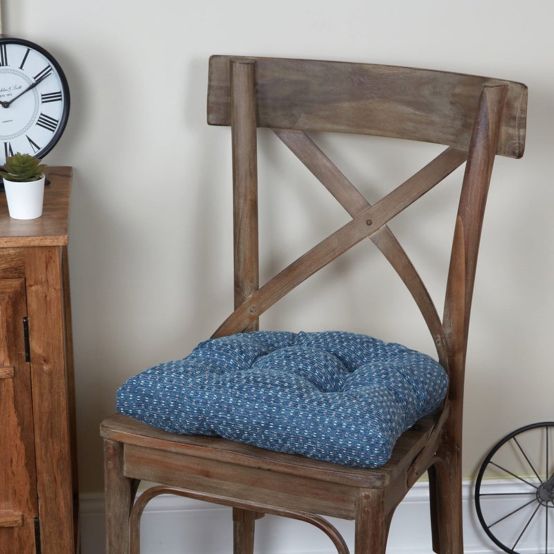 Klear Vu Gripper Overstuffed Universal Non-Slip Dining Chair Cushions for Kitchen Decor or Office Use, U-Shaped Skid-Proof Seat Pad, 15x15 Inches, 4 Count (Pack of 1), Ditzy Dot Wedge Blue - Image 5